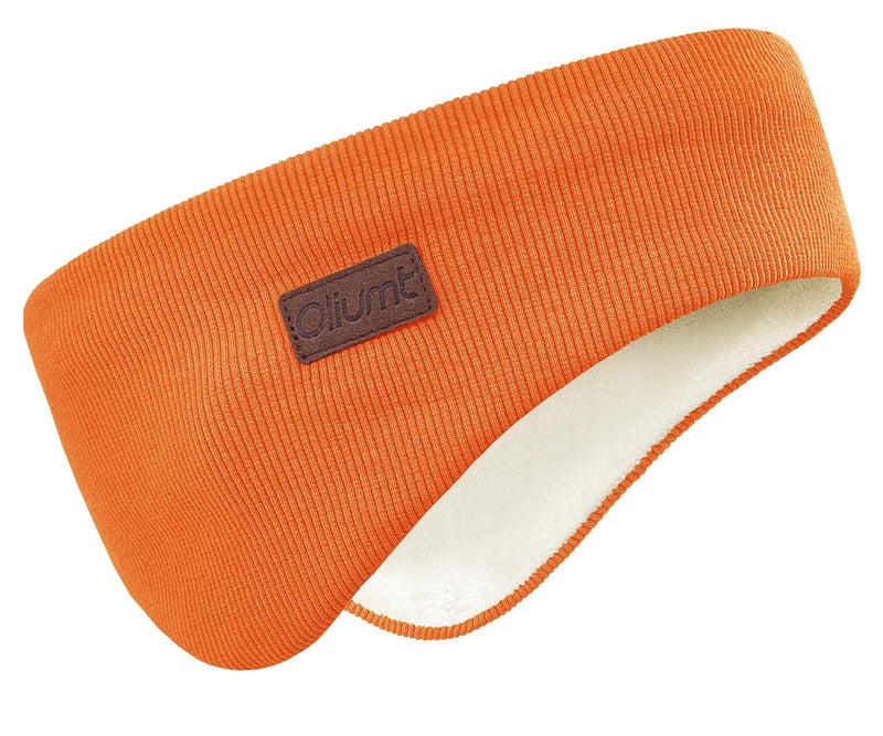 Oliumt Winter Ear Warmer Headband for Men Women Double-Layer Knit Ear Muffs Cover with Fuzzy Lining for Running and Cycling (Orange, One Size) - Image 1